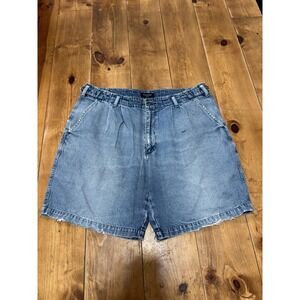 Dockers Men's Pleated Denim Shorts Blue Relaxed Fit Casual Summer‎ Waist 34